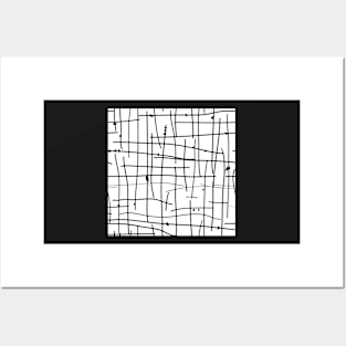 Messy Grid black and white Posters and Art